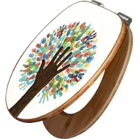 Banjado Design WC Sitz Bambus Absenkautomatik -We are the World - Toilettendeckel mit Absenkautomatik Holz/hochwertiger Bambus Klodeckel/WC-Sitz für alle gängigen Toiletten [TDB2 10631]