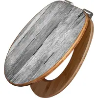 Banjado Design WC Sitz Bambus Absenkautomatik -Holz Monochrom - Toilettendeckel mit Absenkautomatik Holz/hochwertiger Bambus Klodeckel/WC-Sitz für alle gängigen Toiletten [TDB2 12211]