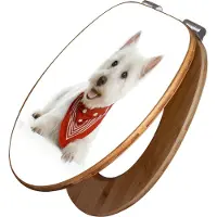 Banjado Design WC Sitz Bambus Absenkautomatik - Westie - Toilettendeckel mit Absenkautomatik Holz/hochwertiger Bambus Klodeckel/WC-Sitz für alle gängigen Toiletten [TDB2 10192]