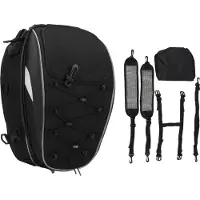 Gistuch Motorrad -Tail -Sitzbeutel Multifunktion wasserdichte klassische Look Helm Gepäck -Rucksack für Dirtbike Weiß