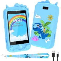 Topchances Kinder Handy, Pretend Smartphone für Mädchen Jungen, 2,8 Zoll Touchscreen Telefon Uhr Kinder mit Kamera, Musik und Spiel, für 3-12 Jahre Geschenke,Blau