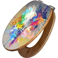 Banjado Design WC Sitz Bambus Absenkautomatik -Idee - Toilettendeckel mit Absenkautomatik Holz/hochwertiger Bambus Klodeckel/WC-Sitz für alle gängigen Toiletten [TDB2 12117]