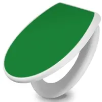 Banjado Toilettendeckel Mit Absenkautomatik WC-Sitz Soft Close Weiß Hygienischer Duroplast Leichte Montage Mit Motiv Grün