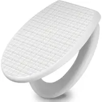 Banjado Toilettendeckel Mit Absenkautomatik WC-Sitz Soft Close Weiß Hygienischer Duroplast Leichte Montage Mit Motiv In Out