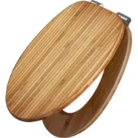 Banjado Design WC Sitz Bambus Absenkautomatik -Bambusholz - Toilettendeckel mit Absenkautomatik Holz/hochwertiger Bambus Klodeckel/WC-Sitz für alle gängigen Toiletten [TDB2 10349]