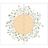 Banjado Herdabdeckplatte Glas 2 Teilig Je 30x52CM Schneidebrett Herdabdeckung Mit Motiv Hibiskus Kreis