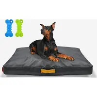 Topchances Hundebett Wasserdicht Waschbar Haustier Katzenbetten Kissen Matratze Hundematratze für Hunde und Katzen, Grau, 91x69x7.5cm