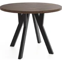 WFL GROUP Runder Ausziehbarer Esstisch im Loft-Stil – Industrieller Tisch mit Schwarzen Holzbeinen – Platzsparender Esstisch für Wohnzimmer – Eiche Sonoma Dunkelbraun – 100 bis 200 cm