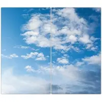 Banjado Herdabdeckplatte Glas 2 Teilig Je 30x52CM Schneidebrett Herdabdeckung Mit Motiv Wolken 1
