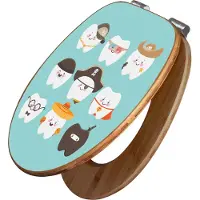 Banjado Design WC Sitz Bambus Absenkautomatik - Neun Zähne - Toilettendeckel mit Absenkautomatik Holz/hochwertiger Bambus Klodeckel/WC-Sitz für alle gängigen Toiletten [TDB2 10402]