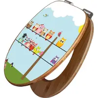 Banjado Design WC Sitz Bambus Absenkautomatik -Da Wären Wir - Toilettendeckel mit Absenkautomatik Holz/hochwertiger Bambus Klodeckel/WC-Sitz für alle gängigen Toiletten [TDB2 11458]