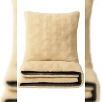 Leonado vicenti Teddyplüsch Winter Bettwäsche 155x220 Set Beige Bubble Optik mit Kissenbezug 80x80 cm und Reißverschluss flauschig warm