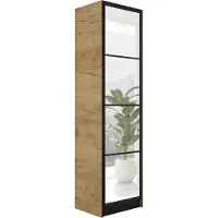 KIER FURNITURE Kleiderschrank Spiegel 53x205cm Garderobenschrank - Craft Eiche