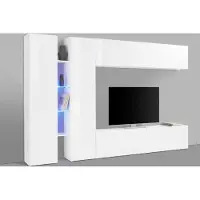 Freiraum Wohnwand >Benevent< (5-teilig) in Weiß Hochglanz - 280x180x30 (BxHxT)
