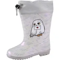 Sarcia.eu Harry Potter Hedwig Regenstiefel für Kinder, mit Strickbündchen, grau, Holo-Effekt 29/30 EU