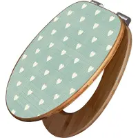 Banjado Design WC Sitz Bambus Absenkautomatik -Muster Herzen - Toilettendeckel mit Absenkautomatik Holz/hochwertiger Bambus Klodeckel/WC-Sitz für alle gängigen Toiletten [TDB2 10382]