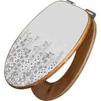 Banjado Design WC Sitz Bambus Absenkautomatik -Wegesrand - Toilettendeckel mit Absenkautomatik Holz/hochwertiger Bambus Klodeckel/WC-Sitz für alle gängigen Toiletten [TDB2 12215]