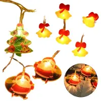 Slyrun Weihnachtsbeleuchtung, 2 Meter, 10 LEDs, Weihnachtsmann mit Timerfunktion, für Innenbereich eignet sich perfekt für Partys und Weihnachtsbäume