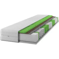 IZER Matratze 140x200 | 7 Zonen | Taschenfederkern |KOKOS | Massageschaum | Versteppter Bezug | Federkernmatratze