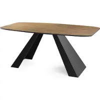 WFL GROUP Esstisch Monte im Modern Stil, Rechteckiger Tisch - Ausziehbar von 180 cm bis 220 cm, Pulverbeschichtete Schwarze Metallbeine - 180 x 90 cm - Lefkas Eiche