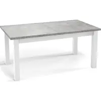 WFL GROUP Moderner Rechteckiger Ausziehbarer Esstisch - Platzsparend - Weiße Holzbeine - 160 bis 240 cm - Hergestellt in EU - 160 x 90 cm - Grau Beton