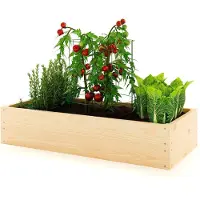 Lermowood Lermowoood Hochbeet aus Holz 60x80x20 cm Natur – Pflanzkasten für Gemüse & Kräuter – mit Agrovließ – steckbar & stapelbar- Aussenbereich ideal für Garten, Balkon & Terrasse