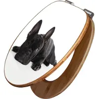 Banjado Design WC Sitz Bambus Absenkautomatik -Bulldogge - Toilettendeckel mit Absenkautomatik Holz/hochwertiger Bambus Klodeckel/WC-Sitz für alle gängigen Toiletten [TDB2 10004]