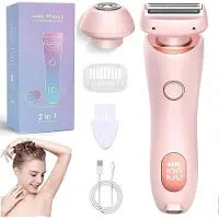 Slyrun Elektrischer Rasierer für Frauen, 2-In-1 Elektrischer Damenrasierer, Schmerzfreier Intimrasierer, USB-Aufladung