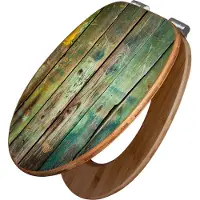 Banjado Design WC Sitz Bambus Absenkautomatik - Grünes Holz - Toilettendeckel mit Absenkautomatik Holz/hochwertiger Bambus Klodeckel/WC-Sitz für alle gängigen Toiletten [TDB2 12157]