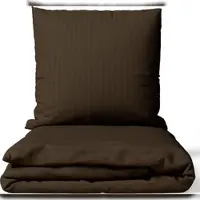 Leonado vicenti Satin Bettwäsche 135x200 cm 100% Baumwolle Damast Braun mit Reißverschluss 4 teilig