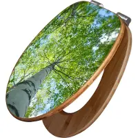 Banjado Design WC Sitz Bambus Absenkautomatik -Zwischen Bäumen 5 - Toilettendeckel mit Absenkautomatik Holz/hochwertiger Bambus Klodeckel/WC-Sitz für alle gängigen Toiletten [TDB2 12877]