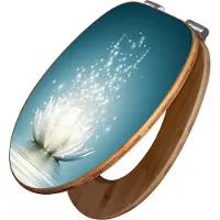 Banjado Design WC Sitz Bambus Absenkautomatik -Magische Lotusblüte - Toilettendeckel mit Absenkautomatik Holz/hochwertiger Bambus Klodeckel/WC-Sitz für alle gängigen Toiletten [TDB2 10630]