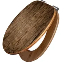 Banjado Design WC Sitz Bambus Absenkautomatik -Maserung Dunkel - Toilettendeckel mit Absenkautomatik Holz/hochwertiger Bambus Klodeckel/WC-Sitz für alle gängigen Toiletten [TDB2 11317]