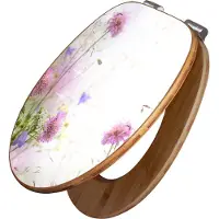 Banjado Design WC Sitz Bambus Absenkautomatik -Glitzernde Wiese - Toilettendeckel mit Absenkautomatik Holz/hochwertiger Bambus Klodeckel/WC-Sitz für alle gängigen Toiletten [TDB2 11269]