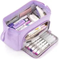 OKWISH Federmäppchen mäppchen federtasche federmappe etui Schule Kapazität fürschlamppermäppchen federpenal schulmäppchen Aesthetic Pencil case Lila