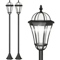 Outsunny Solar Gartenlaterne LED Laterne Wegleuchte 6 Stdn. ABS 129cm