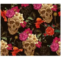 Banjado Herdabdeckplatte Glas 1 Teilig 60x52CM Schneidebrett Herdabdeckung Mit Motiv Los Dias De Muertos