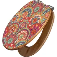 Banjado Design WC Sitz Bambus Absenkautomatik - Rosetten - Toilettendeckel mit Absenkautomatik Holz/hochwertiger Bambus Klodeckel/WC-Sitz für alle gängigen Toiletten [TDB2 10756]