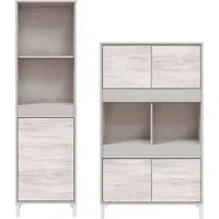 Freiraum Wohnzimmer-Set >VANYA< (2-tlg.) in Kaschmir / Velho Weiß - 78x134x33 (BxHxT)