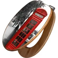 Banjado Design WC Sitz Bambus Absenkautomatik -London Red Telephone - Toilettendeckel mit Absenkautomatik Holz/hochwertiger Bambus Klodeckel/WC-Sitz für alle gängigen Toiletten [TDB2 10077]