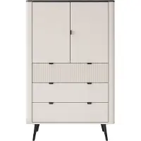 Lookway Kommode mit Schubladen AUTUMN 2D3S mit geriffelter Front, Kaschmir / Grauer Stein