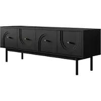 Lookway TV-Schrank LIBERTY Schwarz auf Holzbeinen