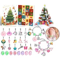 Slyrun Adventskalender Mädchen 2025 – Schmuck-Set zum Basteln mit Armbändern und Halsketten, 24 Überraschungen