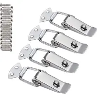 Zimtky Spannverschluss Edelstahl, Kistenverschluss, Spannverschluss Klein für Case Box, Toolbox, Schublade, Schrank, Truhe, 56mm mit 20 Stück Schrauben, 4 Stück