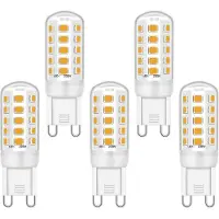 Slyrun 5er Pack G9 LED Birne 3.5W, 33 LEDs, 400 Lumen, 3000K warmweiß, Keramikbasis