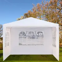 Xkiss Pavillon mit Spiralrohren Dreiseitiges Wasserdichtes Zelt Partyzelt Festzelt Gartenzelt Gartenpavillon für Camping Garten 3x3m Weiß