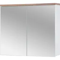 Comad Badezimmerschrank Mit Spiegel 80 Cm Weiß Modern 2 Türen