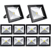 Greenmigo 10x50W LED Strahler Kaltweiß Fluter Licht Scheinwerfer Außenstrahler Wandstrahler Aluminium IP65 Wasserdicht