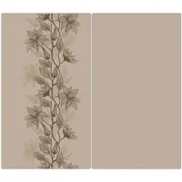 Banjado Herdabdeckplatte Glas 2 Teilig Je 30x52CM Schneidebrett Herdabdeckung Mit Motiv Baumwollblüte Monochrom