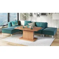 Designimpex Design Couchtisch Tisch Aston stufenlos höhenverstellbar ausziehbar 120 bis 200cm Esstisch